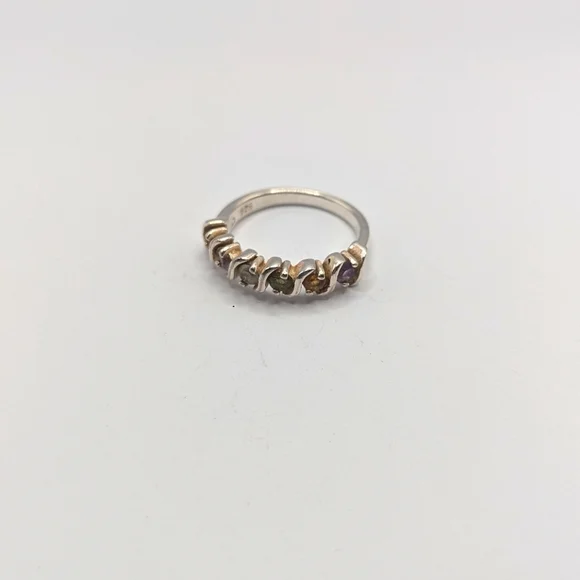 Silver multi stone ring - Picture 1 of 6